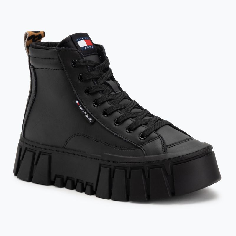 Buty damskie Tommy Jeans Vulc Flatform Leopard black