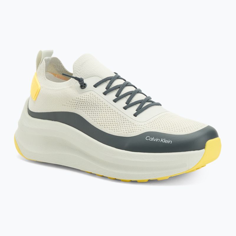 Buty męskie Calvin Klein YM0YM01457 Chunky Runner Lace Up Sock Knit vaporous white/coal/buttercup