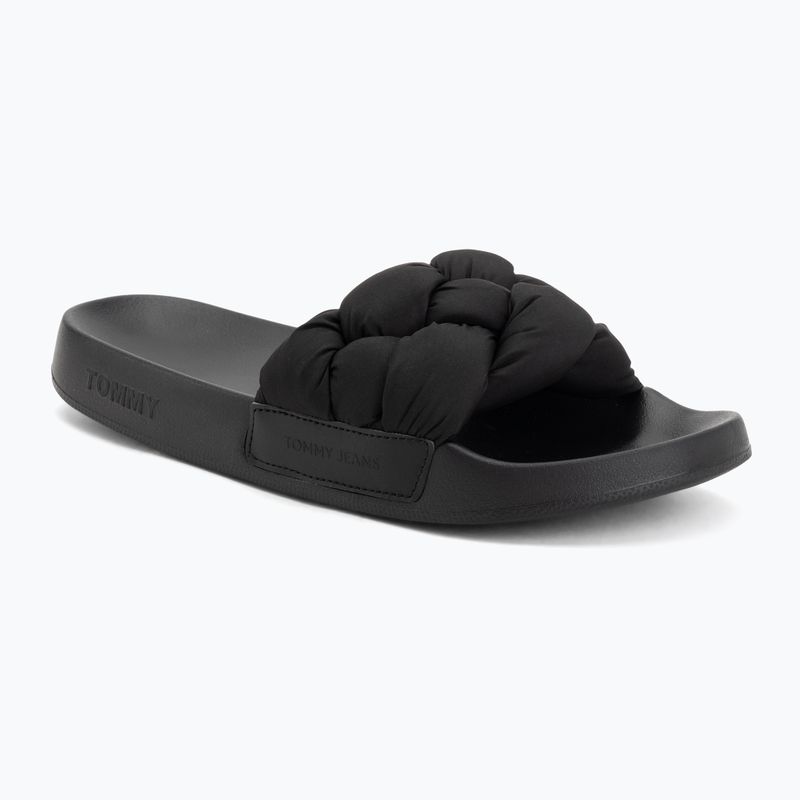 Klapki damskie Tommy Jeans Braided black