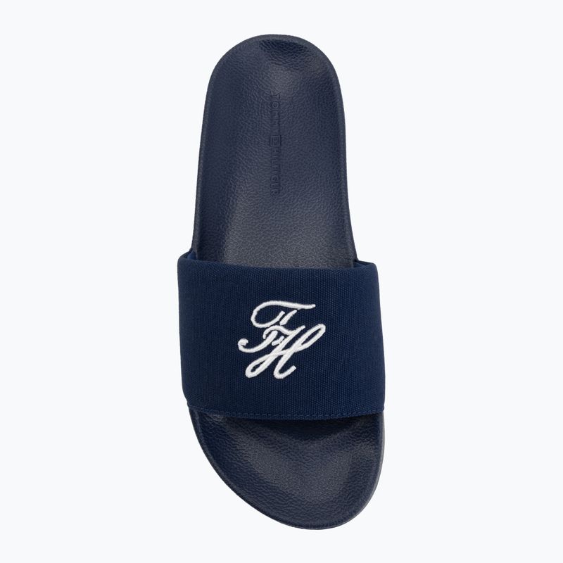 Klapki damskie Tommy Hilfiger Script Pool preppy navy 5