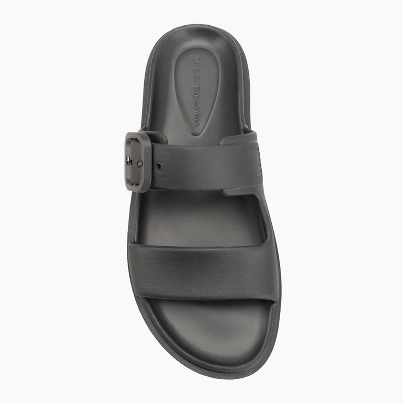 Klapki damskie Tommy Hilfiger Double Strap Sandal Pearl dark grey pearlized 5
