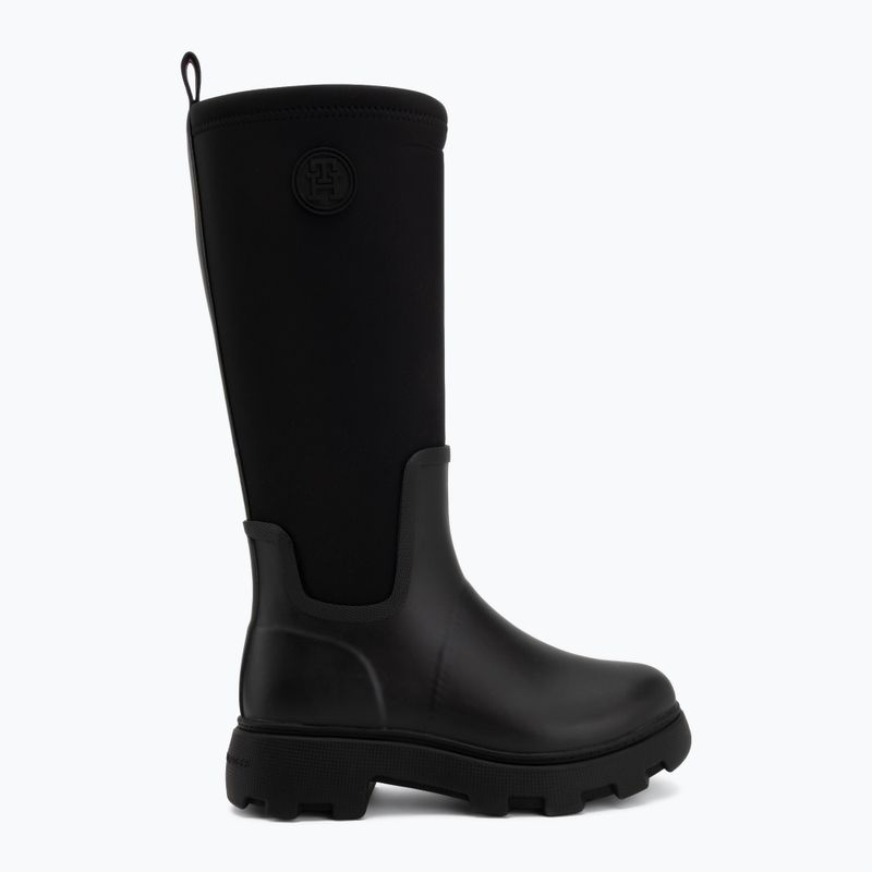 Kalosze damskie Tommy Hilfiger Stamp Warm Knee black 2