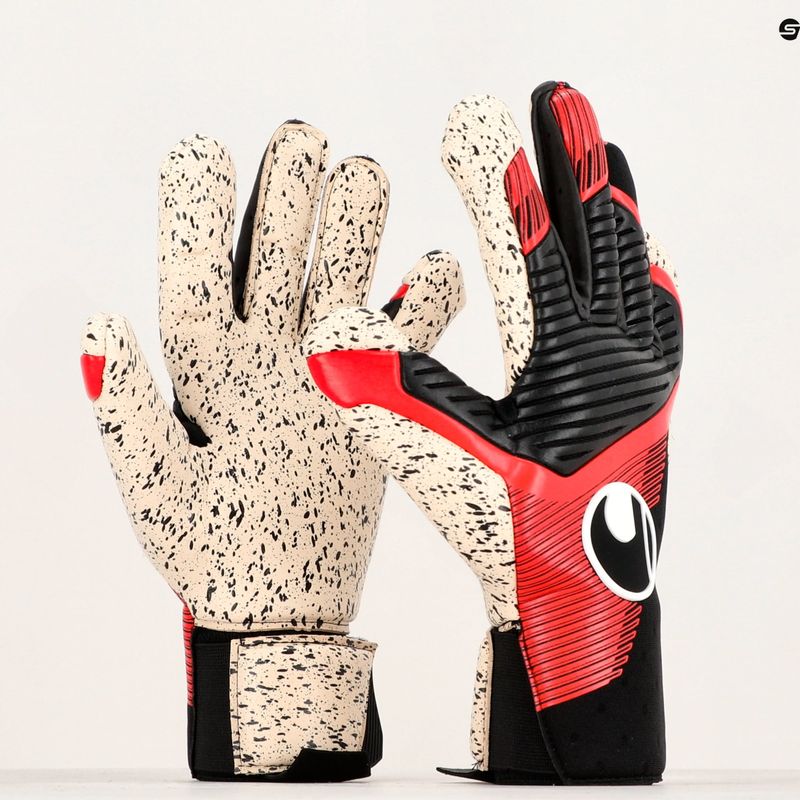 Rękawice bramkarskie uhlsport Powerline Supergrip+ czarne/czerwone/białe 4