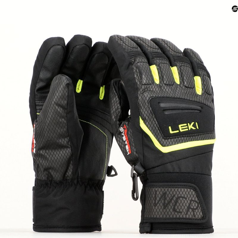 Rękawice narciarskie dziecięce LEKI WCR Team 3D Junior black ice/lemon 11