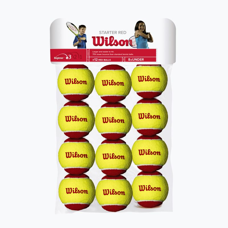 Piłki tenisowe dziecięce Wilson Starter Red 12B 12 szt. yellow/red 2