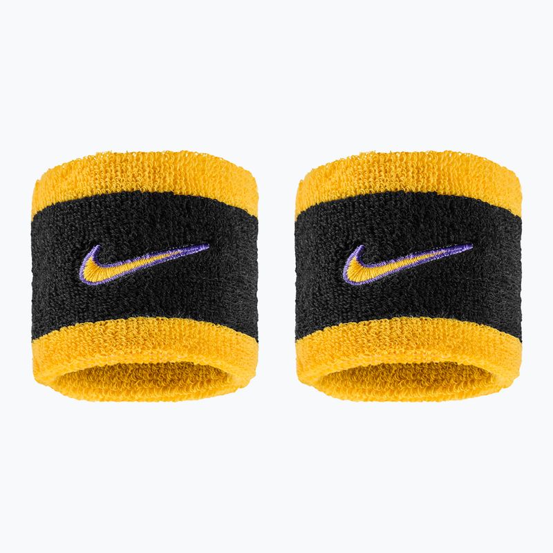 Frotki na nadgarstek Nike Swoosh Classic Wristbands 2 szt. black/court purple/university gold