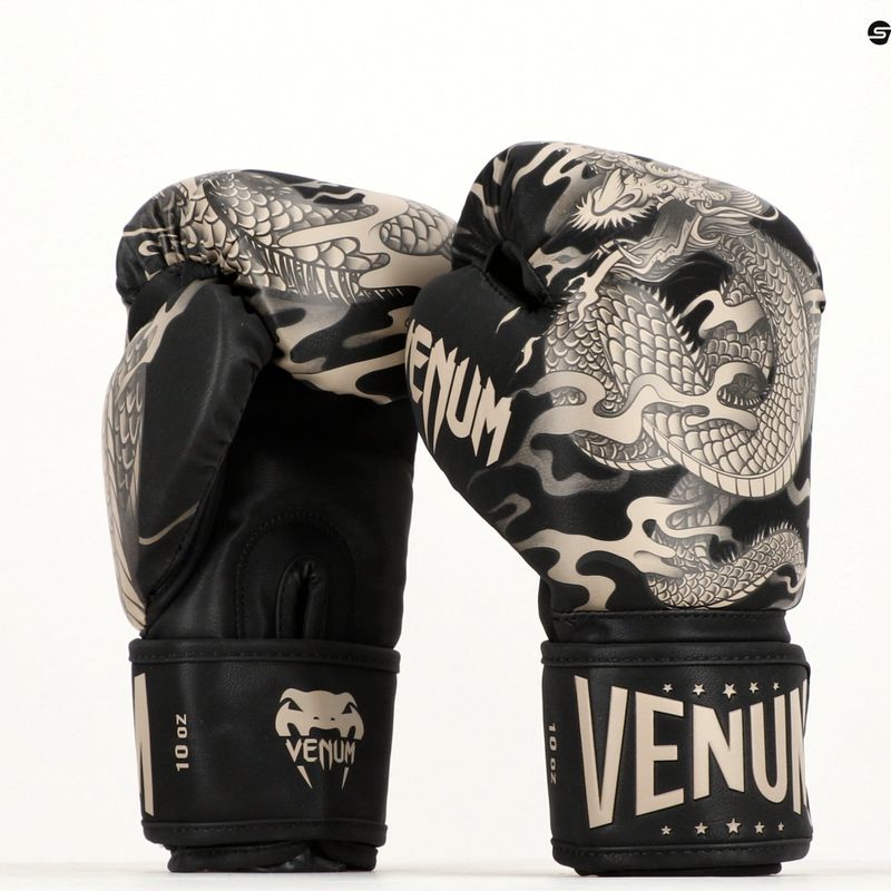 Rękawice bokserskie Venum Dragon's Flight black/sand 12