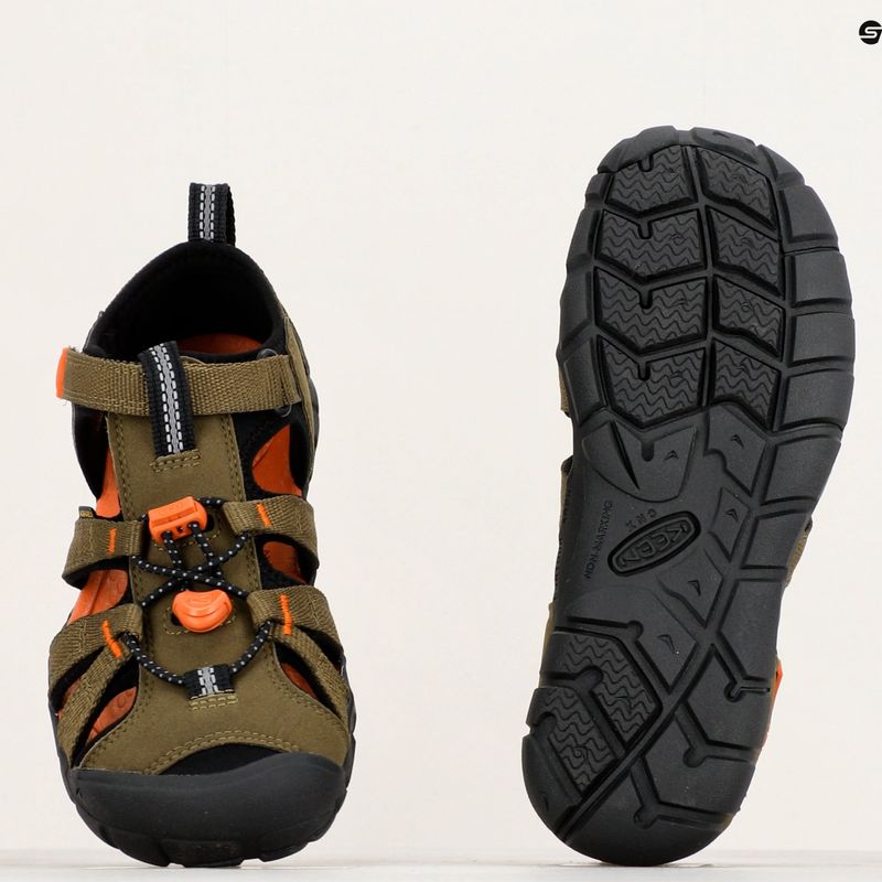 Sandały juniorskie KEEN Seacamp II CNX dark olive/ gold flame 9