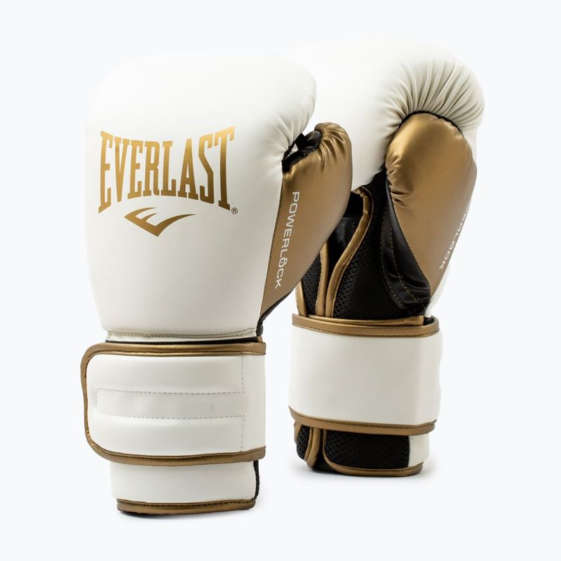 Rękawice bokserskie Everlast Powerlock 2 white/gold 2