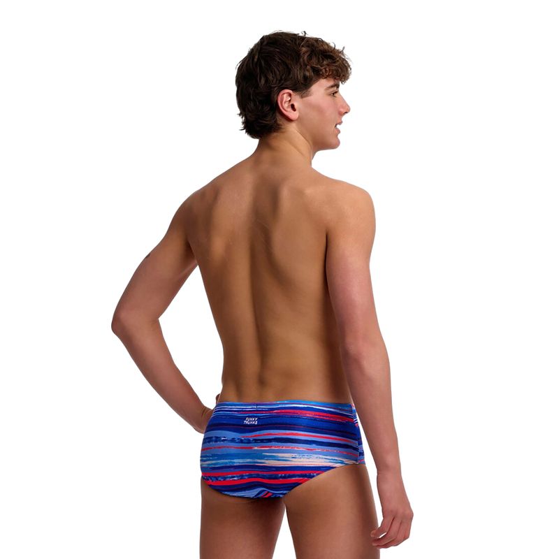 Bokserki kąpielowe chłopięce Funky Trunks Sidewinder Trunks lost lines 2