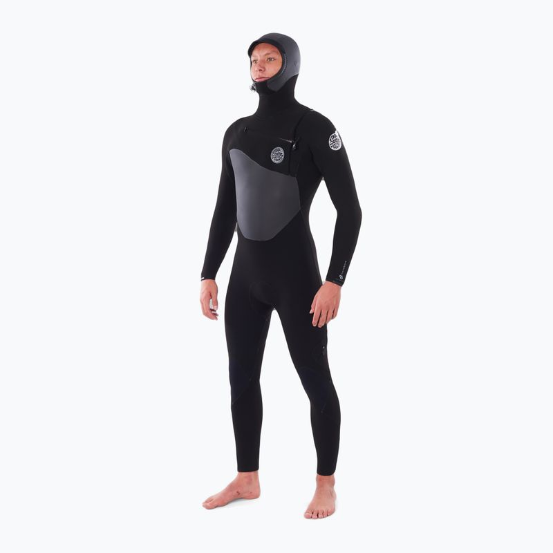Pianka do pływania męska Rip Curl Flashbomb 5/4mm Hooded Chest Zip black