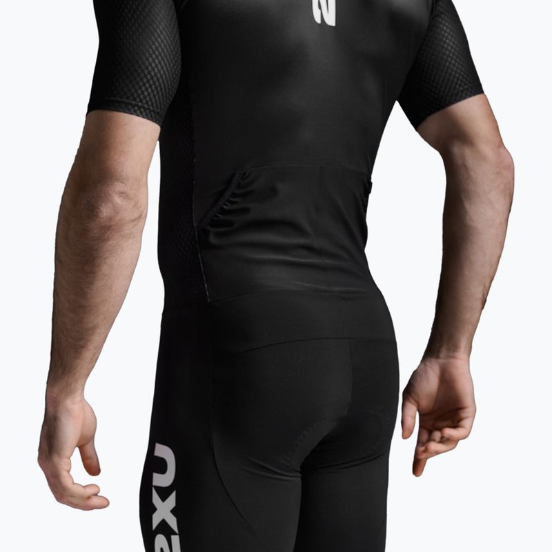 Kombinezon triathlonowy męski 2XU Aero Hex Sleeved black/white 4