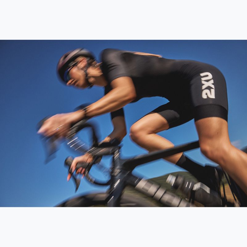 Kombinezon triathlonowy damski 2XU Aero Hex Sleeved black/white 9