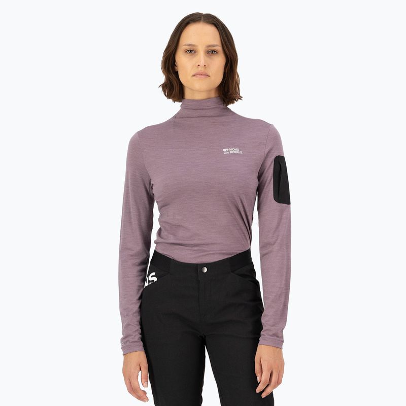 Bluza termoaktywna damska Mons Royale Diversion Mock Neck mauve