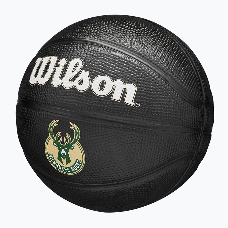 Piłka do koszykówki dziecięca Wilson NBA Team Tribute Mini Milwaukee Bucks black rozmiar 3 3