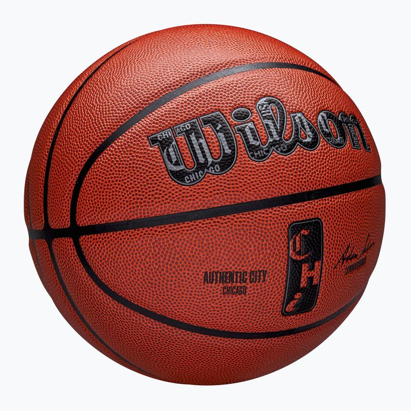 Piłka do koszykówki Wilson NBA Authentic City Chicago brown rozmiar 7 2