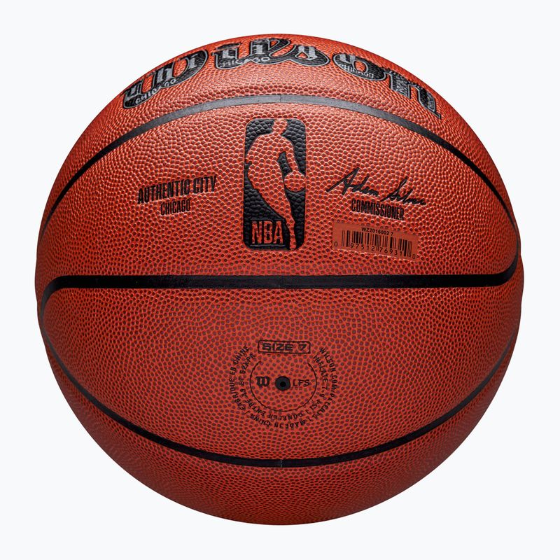 Piłka do koszykówki Wilson NBA Authentic City Chicago brown rozmiar 7 6