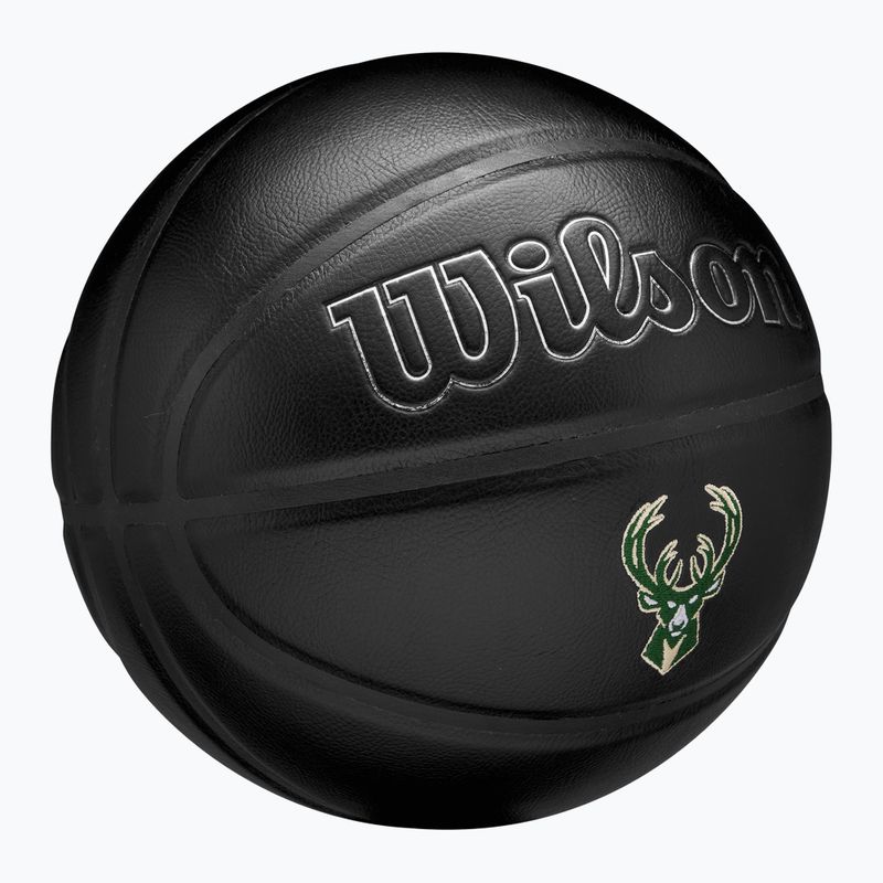 Piłka do koszykówki Wilson NBA Team Premiere Milwaukee Bucks black rozmiar 7 2