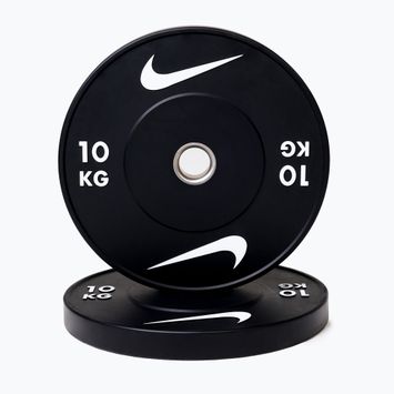 Obciążenie bumperowe Nike Strength Rubber Bumper Plates 10 kg black/white