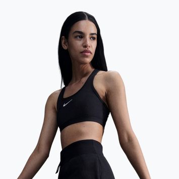 Biustonosz treningowy Nike Swoosh Medium Support black/white
