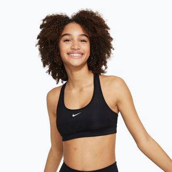 Biustonosz treningowy dziecięcy Nike Swoosh black/white
