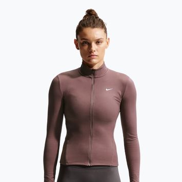 Bluza treningowa damska Nike One Fitted Dri-Fit Full-Zip burgundy tattoo/white