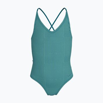 Strój pływacki jednoczęściowy dziecięcy Nike Ocean Bound Ripple Texture Lace Up blached turquoise