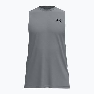 Koszulka treningowa męska Under Armour Left Chest Cut Off Tank steel light heather/black