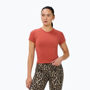 Koszulka do jogi damska Sweaty Betty Athlete Crop Seamless Workout terrazzo red