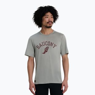 Koszulka do biegania męska Saucony Stopwatch light grey heather