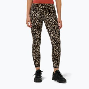 Legginsy treningowe damskie Sweaty Betty Power Piping Workout 7/8 brown ink leopard print