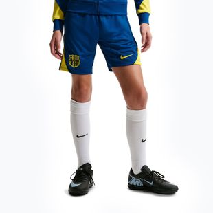 Spodenki piłkarskie dziecięce Nike FC Barcelona Strike SE Jr gym blue/opti yellow/opti yellow