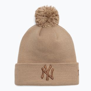 Czapka z daszkiem damska New Era Metallic Bobble Knit Beanie New York Yankees beige
