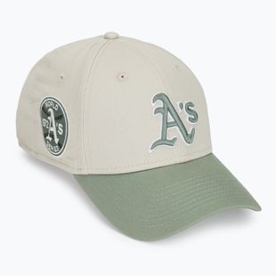 Czapka z daszkiem New Era WS Patch 9Forty Oakland Athletics light beige
