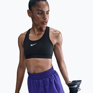 Biustonosz treningowy Nike Swoosh Medium Support black/white