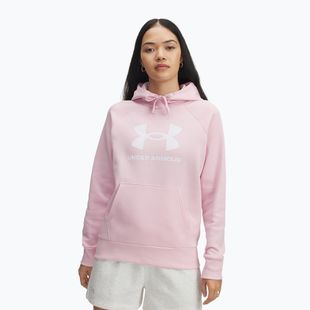 Bluza damska Under Armour Rival Fleece Big Logo Hoody prime pink/white