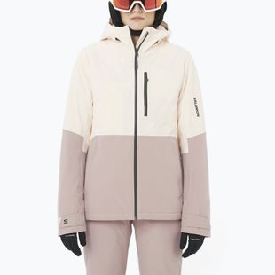 Kurtka narciarska damska Salomon Highland whisper white/etherea