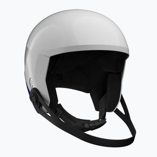 Kask narciarski dziecięcy Salomon Equipe Fis + Chinguard Jr white/race blue