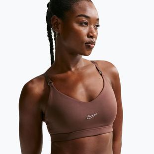 Biustonosz treningowy Nike Indy Padded Gloss light chocolate