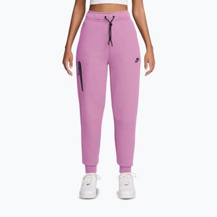 Spodnie damskie Nike Sportswear Tech Fleece Mid-Rise light magenta/black
