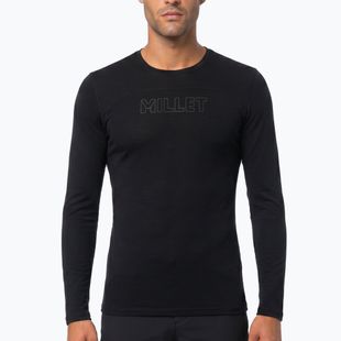Longsleeve trekkingowy męski Millet Ubic Wool LS Pullover black