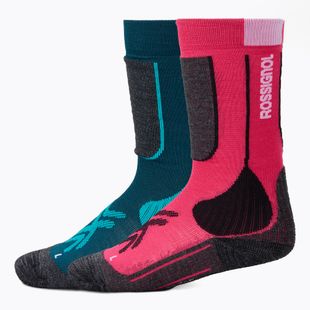 Skarpety narciarskie dziecięce Rossignol Essential 2 pack electric fuchsia