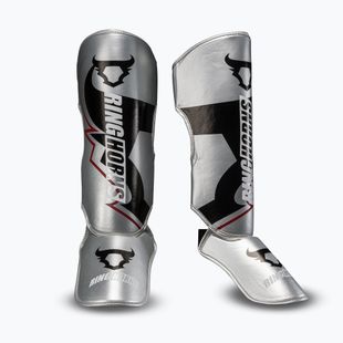 Ochraniacze piszczeli i stóp Venum Ringhorns Charger Shin silver/black