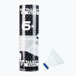 Lotki do badmintona Talbot-Torro Tech 450 Premium Nylon Medium 6 szt. white