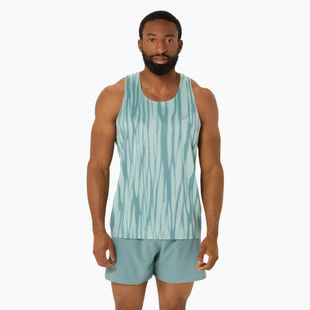 Koszulka do biegania męska ASICS Road All Over Print Singlet light celadon/celadon