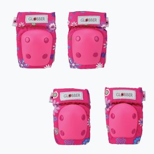 Zestaw ochraniaczy dziecięcych Globber Toddler deep pink/flowers