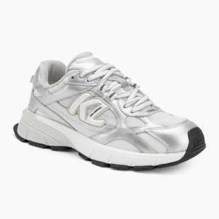 Buty damskie KARL LAGERFELD Orion Sidetrim white leather/textile w/silver