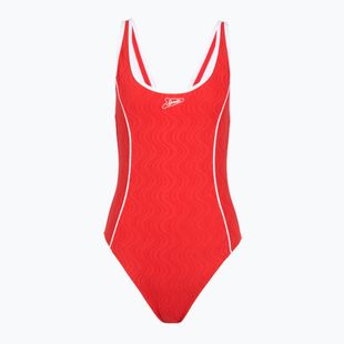 Strój pływacki jednoczęściowy damski Speedo Texture Bound Scoop high risk red/bright white