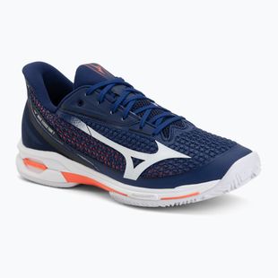 Buty do tenisa męskie Mizuno Wave Exceed Tour 7 CC beacon blue/white/lava orange