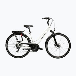 Rower trekkingowy damski KROSS Trans 3.0 W perłowy/czarny/połysk
